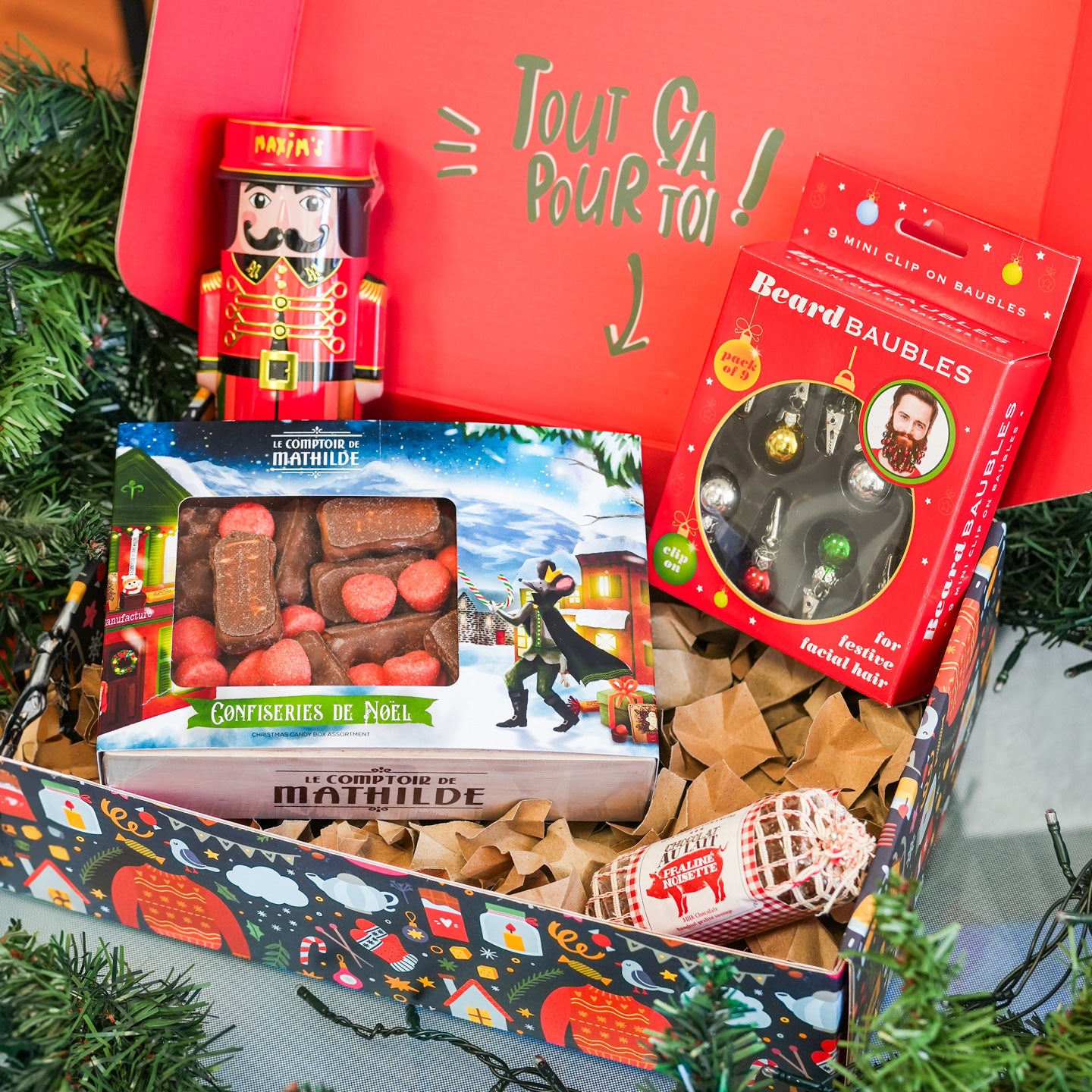 Intérieur de la cool box spéciale Noël