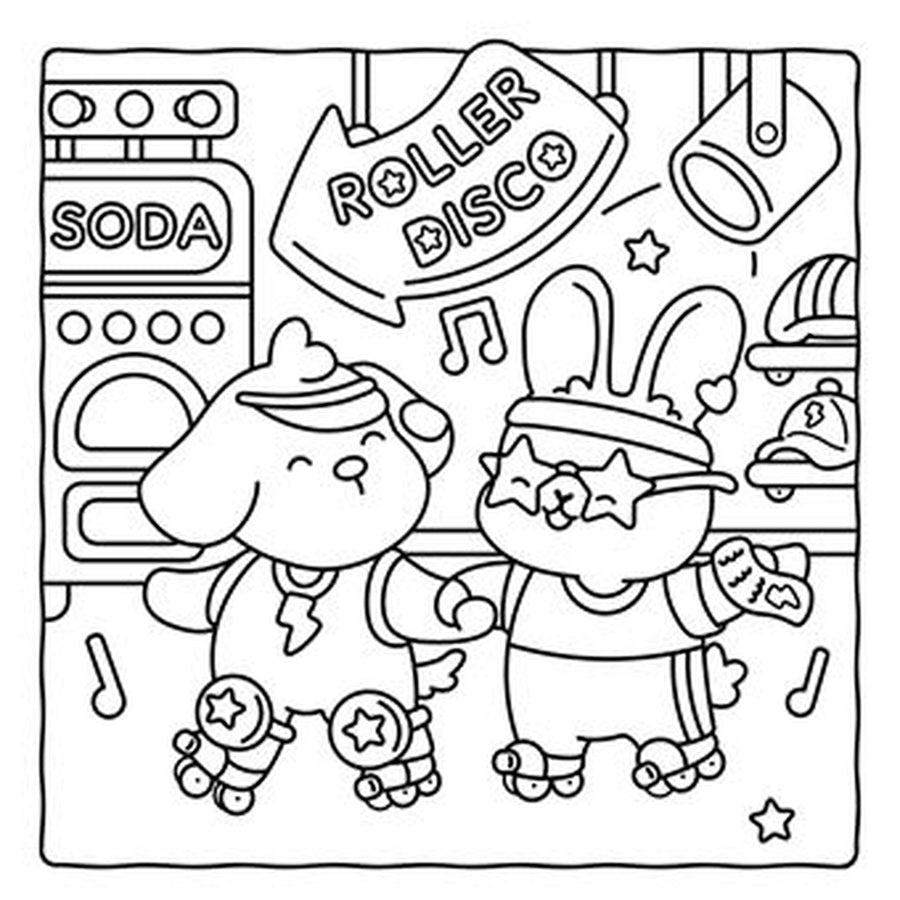 Livre de coloriage années 90 avec motifs rétro colorés