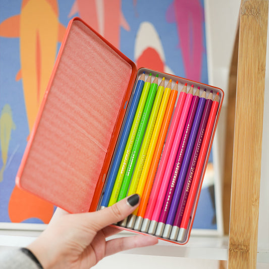 Palette de crayons de couleurs néons pour les artistes - mieux que des fleurs