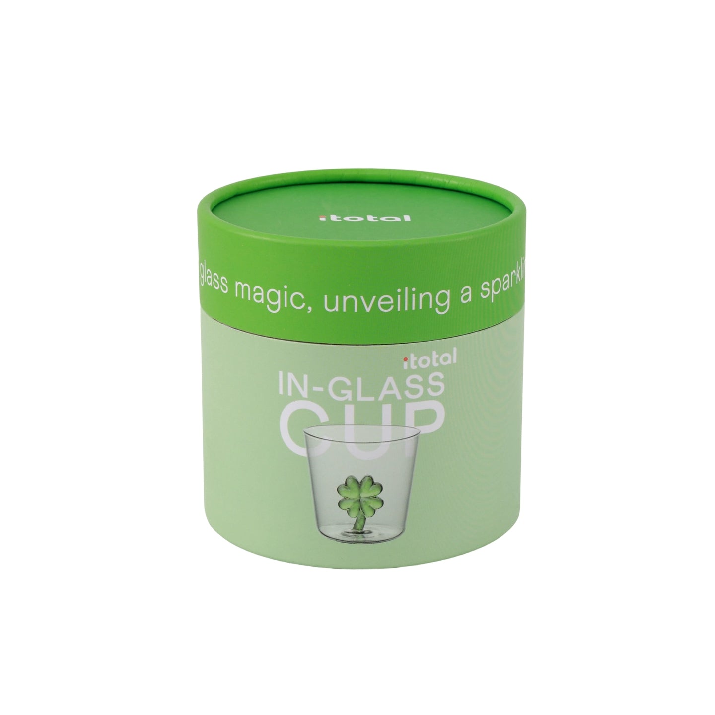 Verre décoré d'un motif trèfle sur fond clair