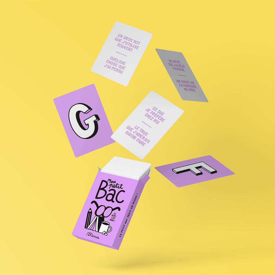 Petit Bac avec patte Minus, design ludique et coloré