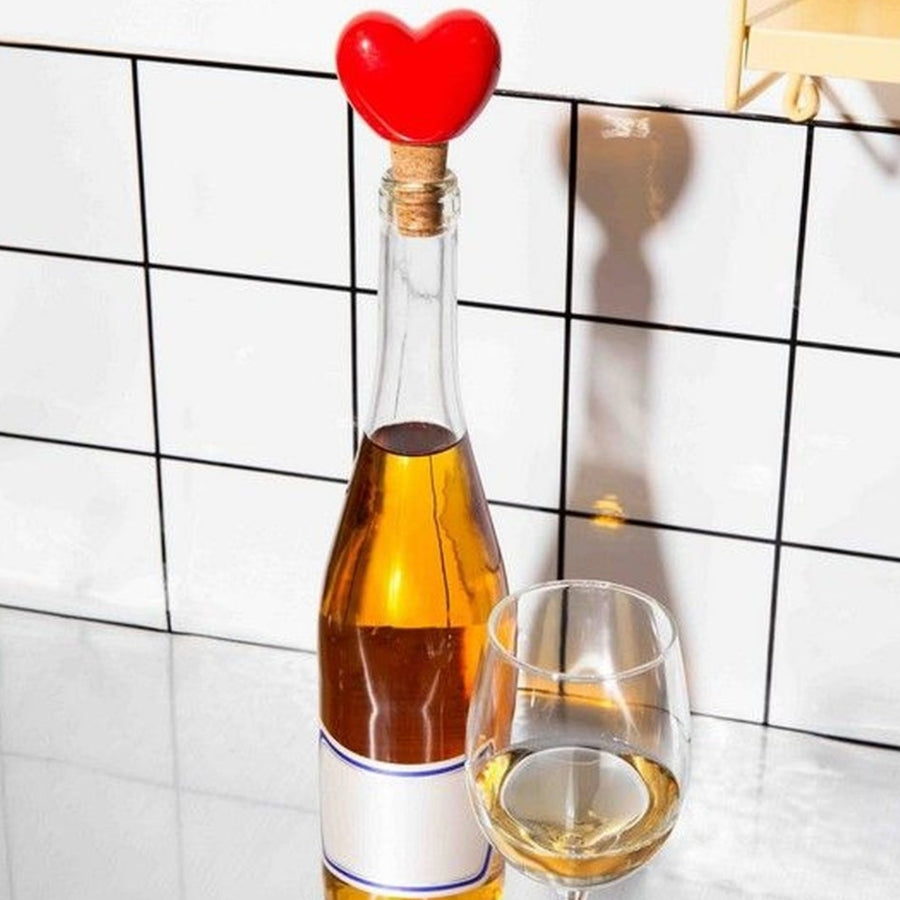 Bouchon de bouteille en forme de cœur, vue de dessus