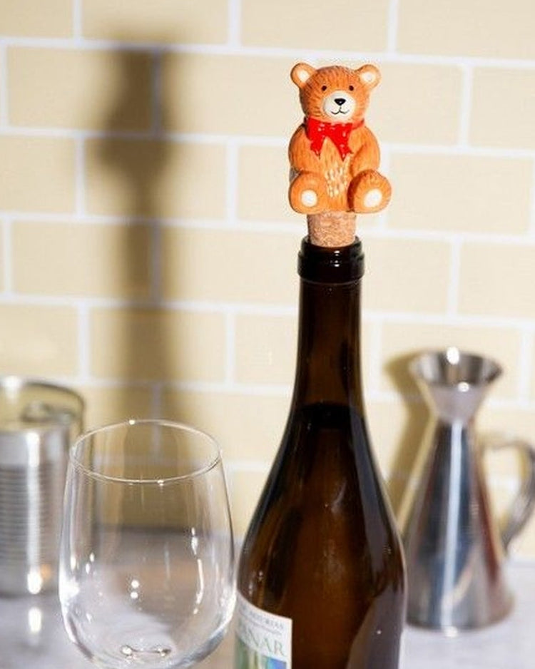 Bouchon de bouteille nounours avec texture douce et mignonne