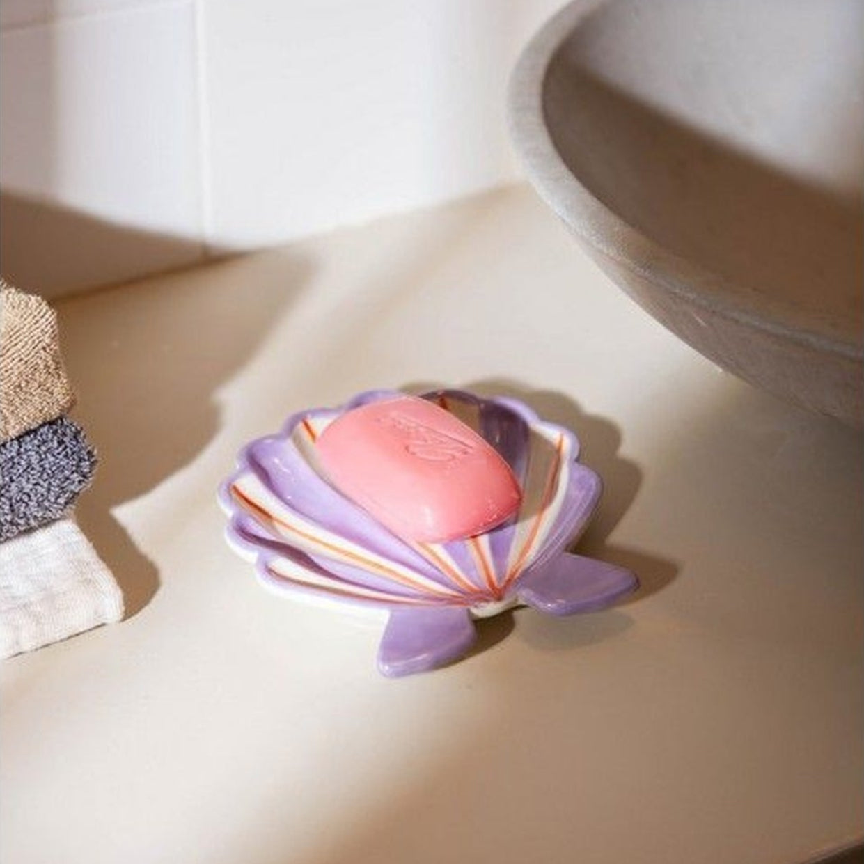 Vide poche Océan avec texture coquillage et design côtier