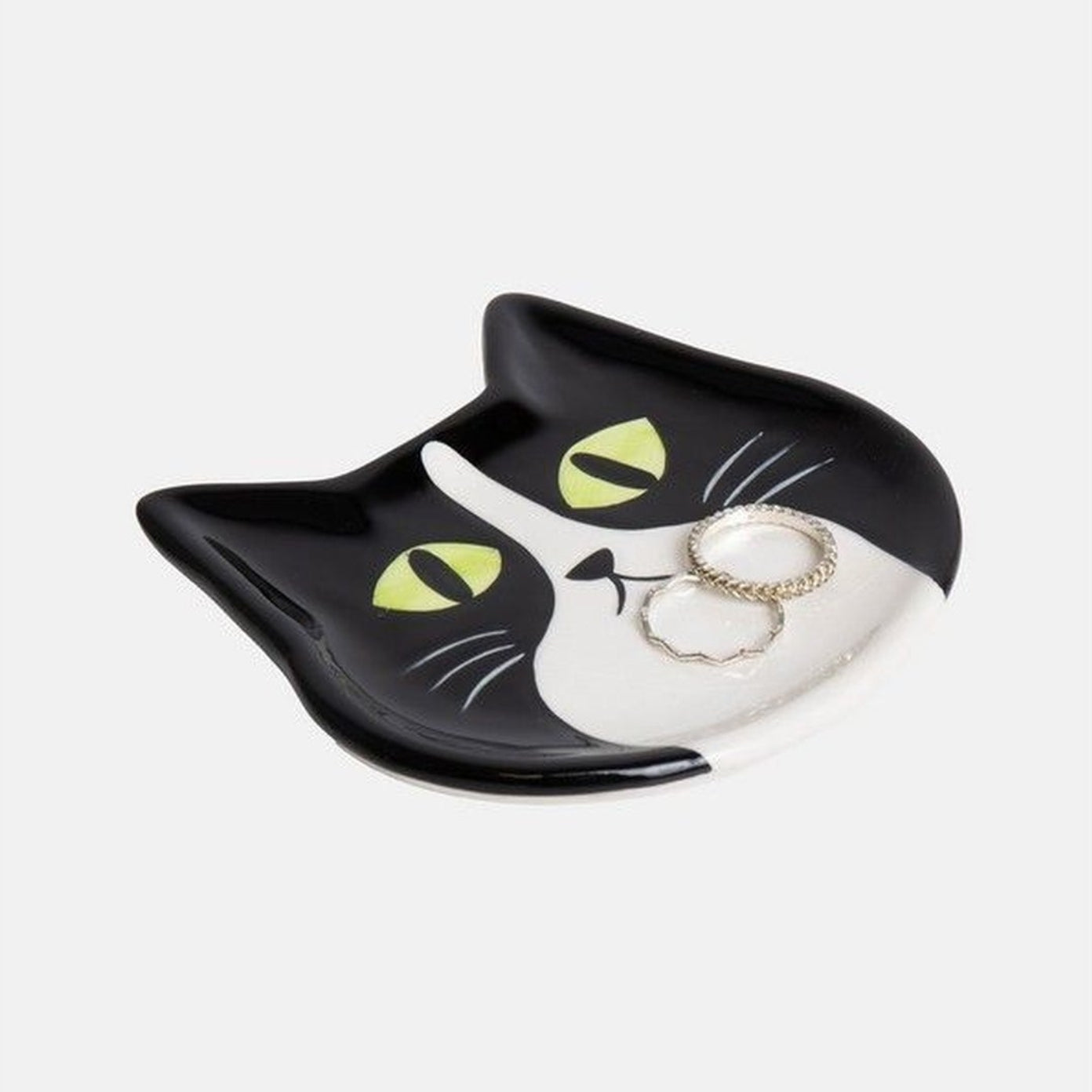 Vide-poche en forme de chat, vue de face avec détails mignons