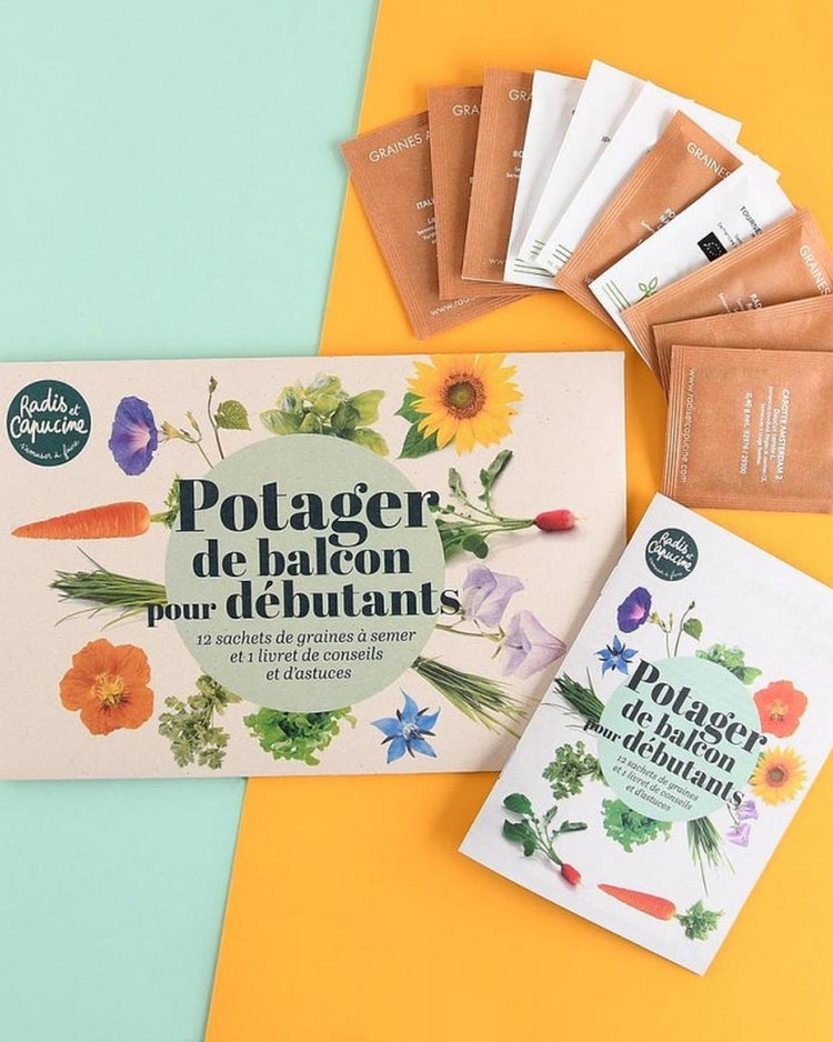 Ensemble de 12 sachets de graines pour potager de balcon