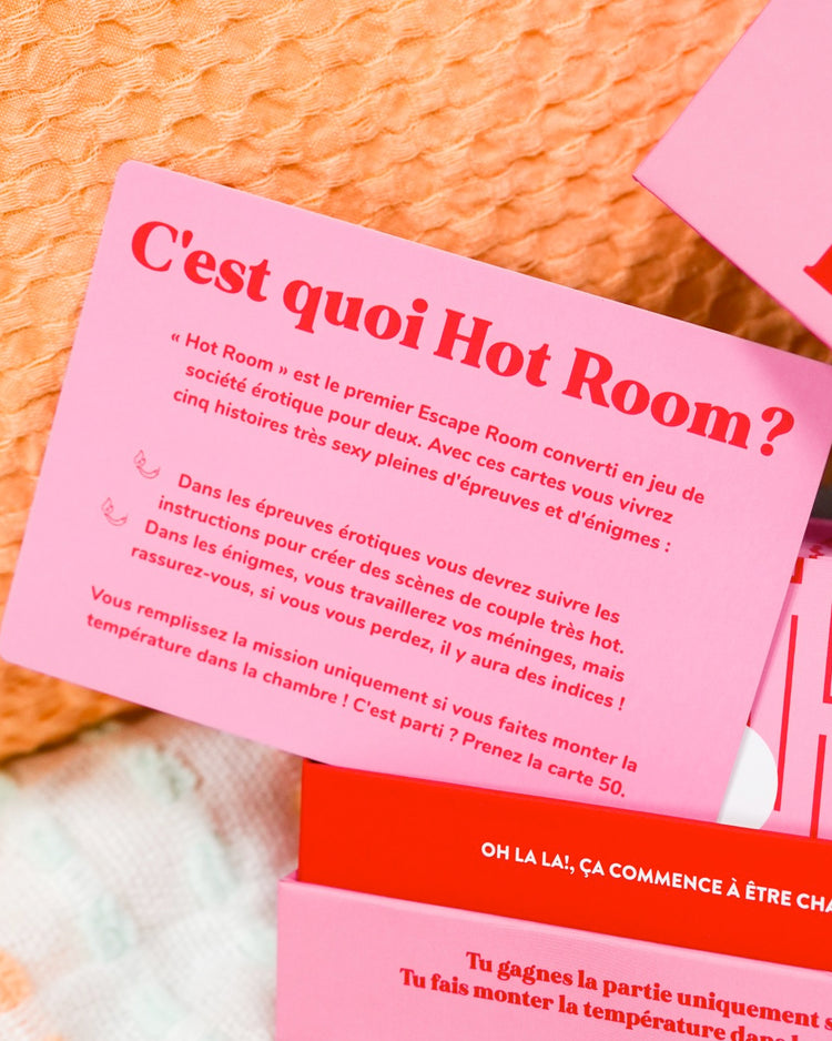 Cartes du jeu Escape Room Érotique avec motifs suggestifs.