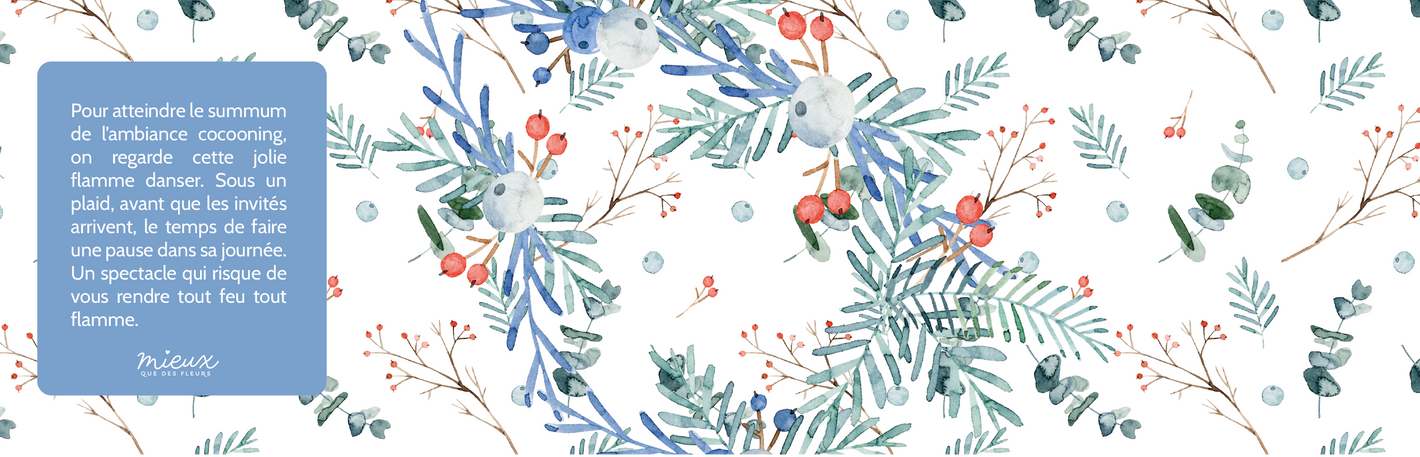 Étiquette bougie personnalisée Noël bleu - Mieux que des fleurs