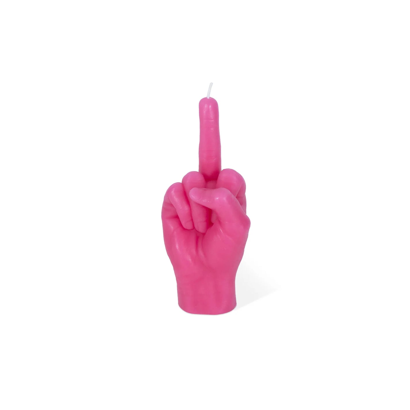 Mini bougie en forme de main avec un message humoristique