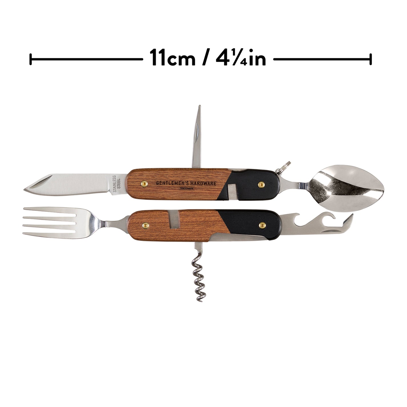 Kit de couverts de voyage avec manche en bois élégant