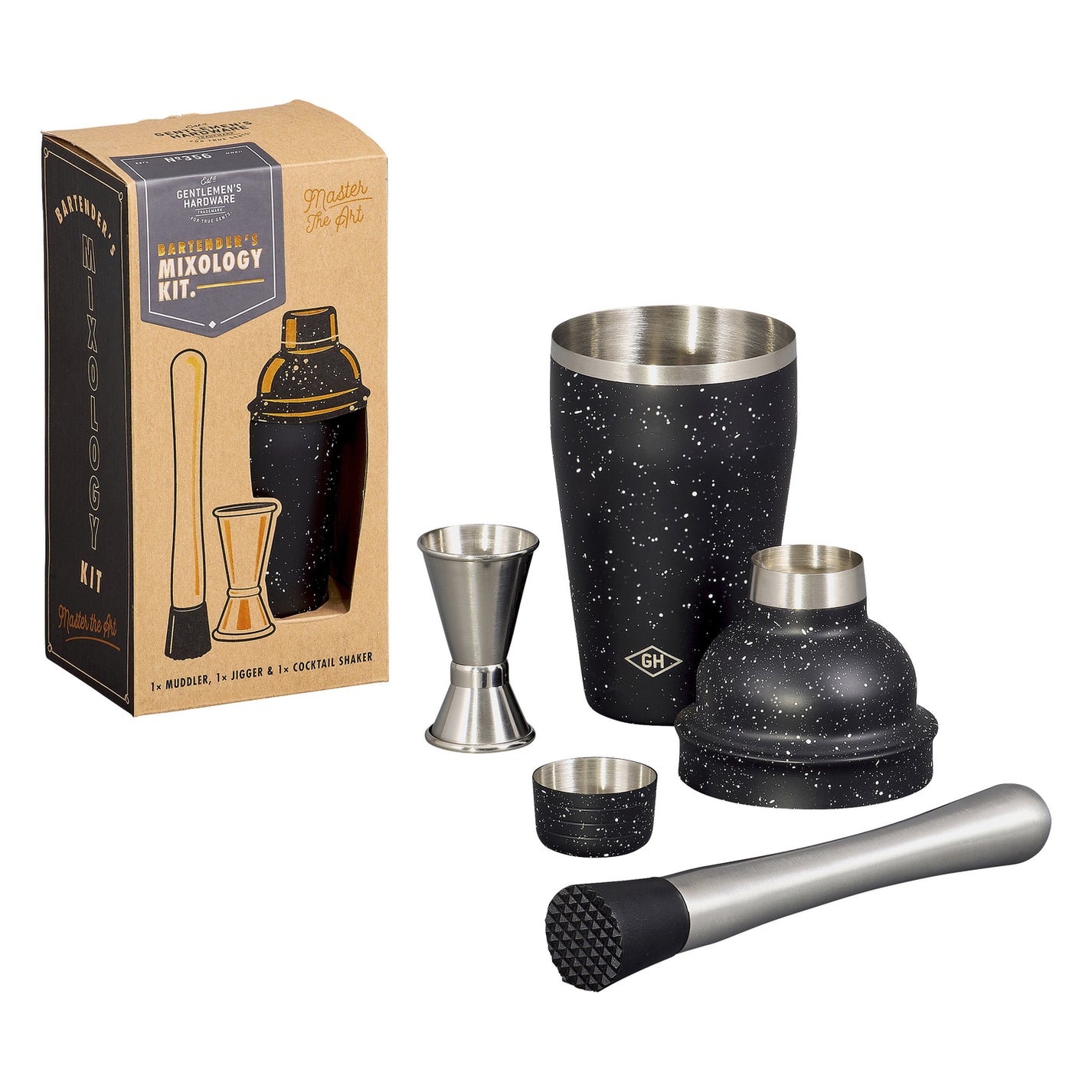 Kit de mixologie avec outils en acier inoxydable sur fond clair