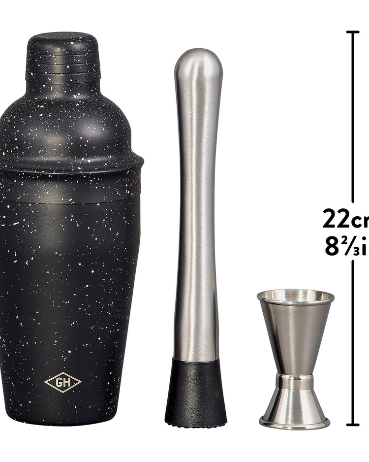 Kit de mixologie avec outils en acier inoxydable sur fond clair