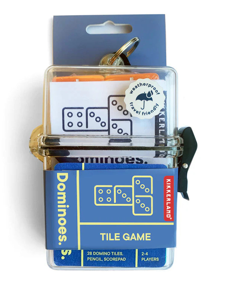 Boîtier de dominos Kikkerland avec texture résistante aux éclaboussures