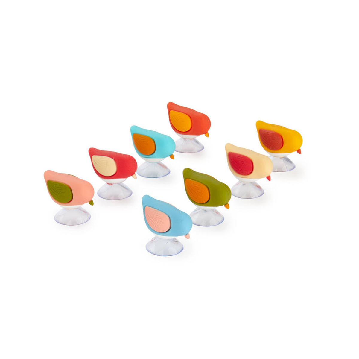 Marqueurs de verre Birdie en forme d'oiseaux colorés sur verre