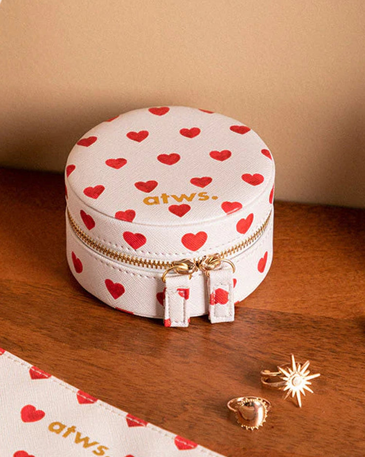 Boîte à bijoux en forme de cœur avec finition brillante