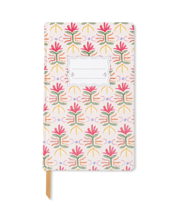 Carnet avec motif tulipe sur fond texturé, papier épais