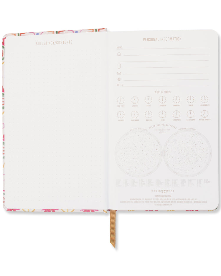 Carnet avec motif tulipe sur fond texturé, papier épais