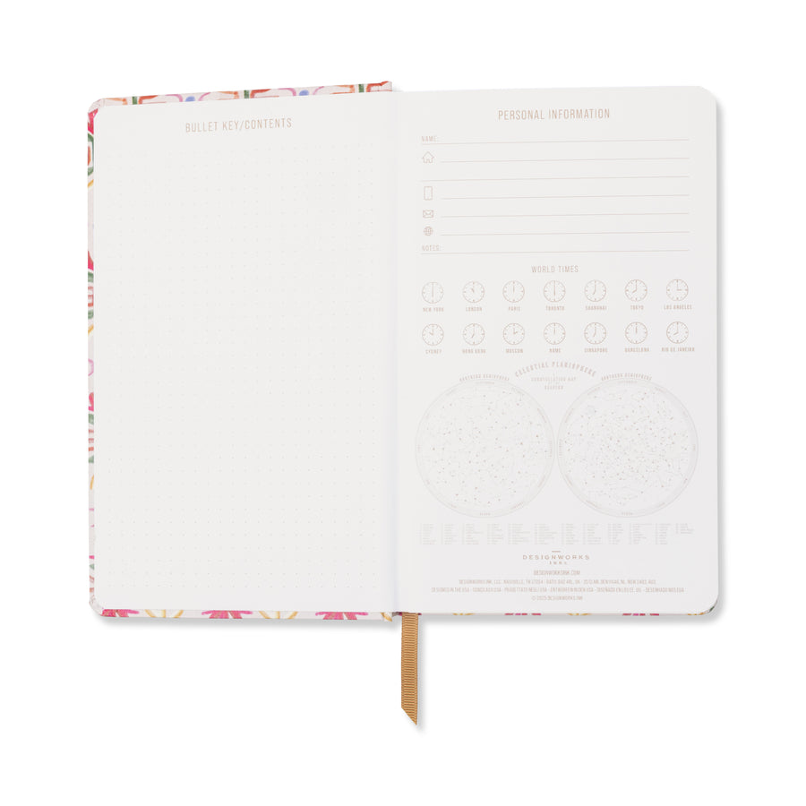 Carnet avec motif tulipe sur fond texturé, papier épais