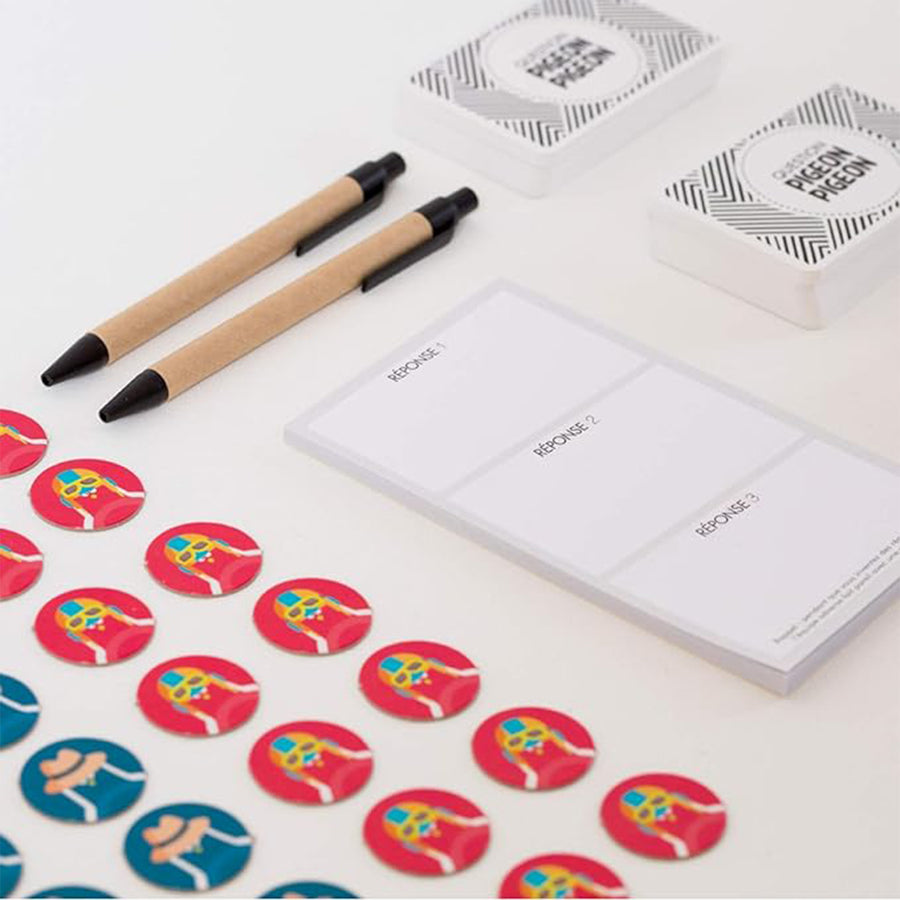 Boîte du jeu Pigeon Pigeon avec illustrations humoristiques