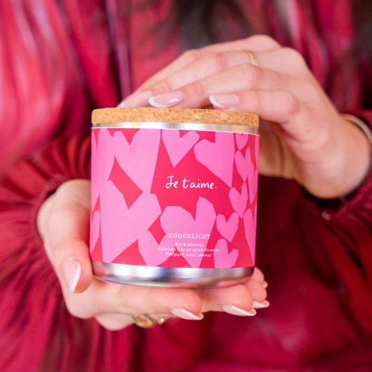 Kit à planter avec message et palet déshydraté visible