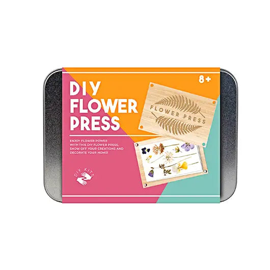 Kit DIY avec presse à fleurs en bois et matériel pour créer des compositions de fleurs séchées