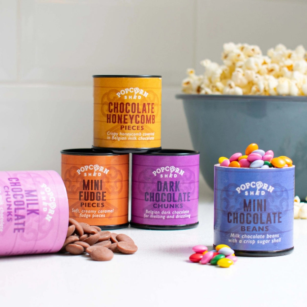 Kit de pop corn avec garnitures colorées et emballage attrayant