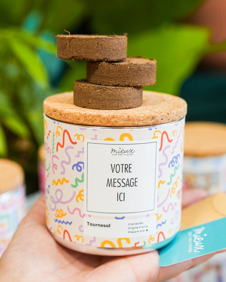 Kit à planter avec photo personnalisée et graines colorées