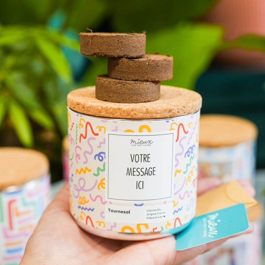 Kit à planter avec photo personnalisée et graines colorées