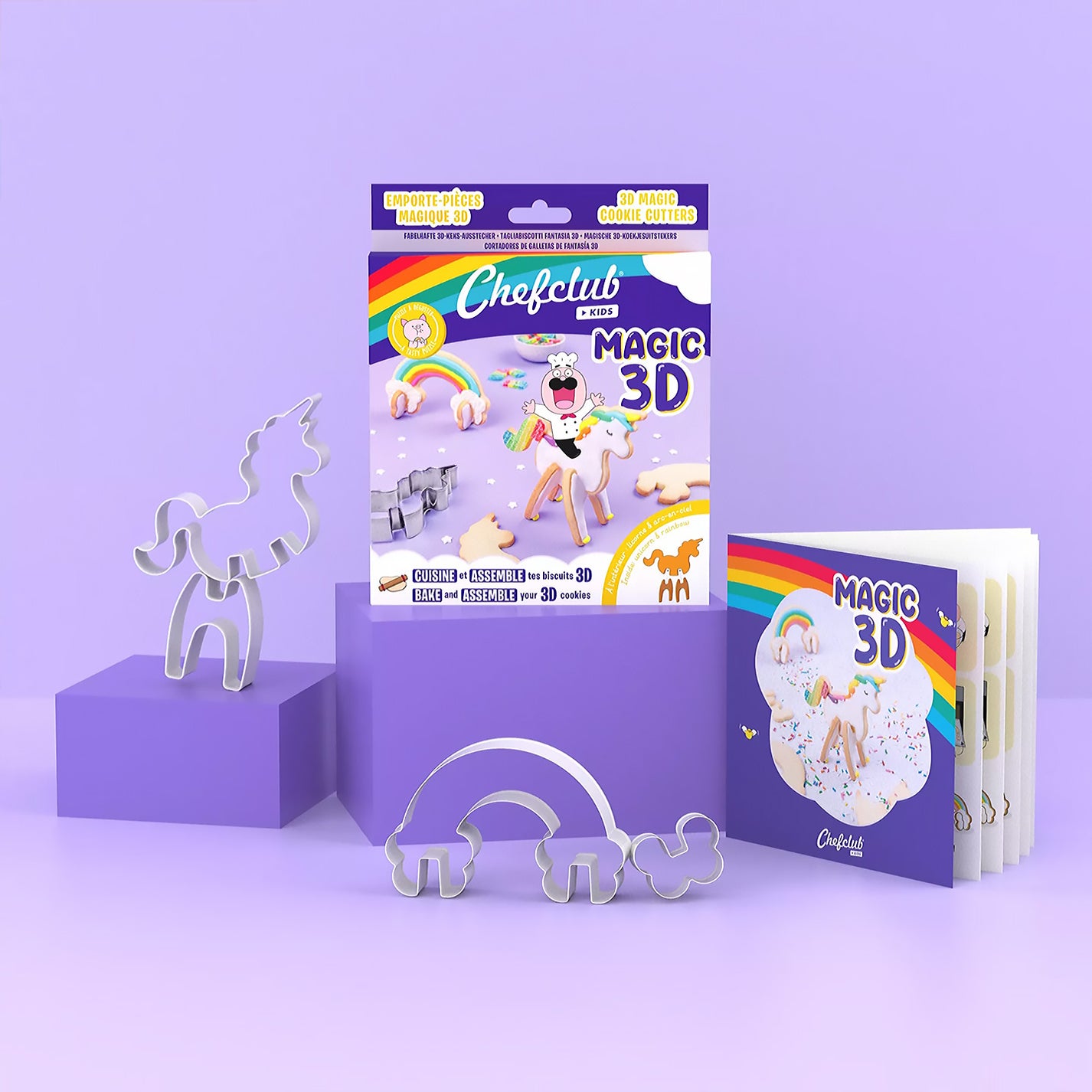 Emporte-pièce licorne en forme de biscuit coloré