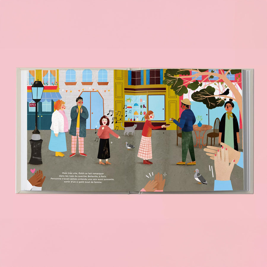 Couverture colorée du livre Édith pour enfants, illustrations vives.