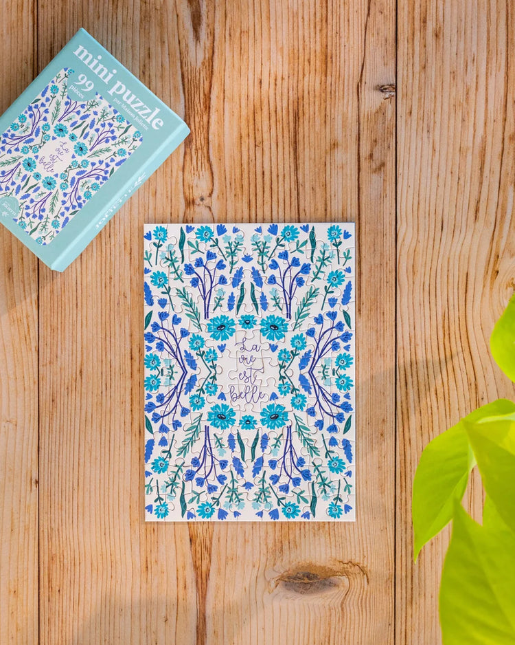 Mini puzzle 'La vie est belle' avec motifs colorés et joyeux
