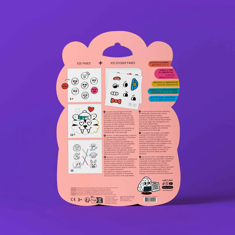 Carnet de stickers Montessori avec motifs colorés et ludiques