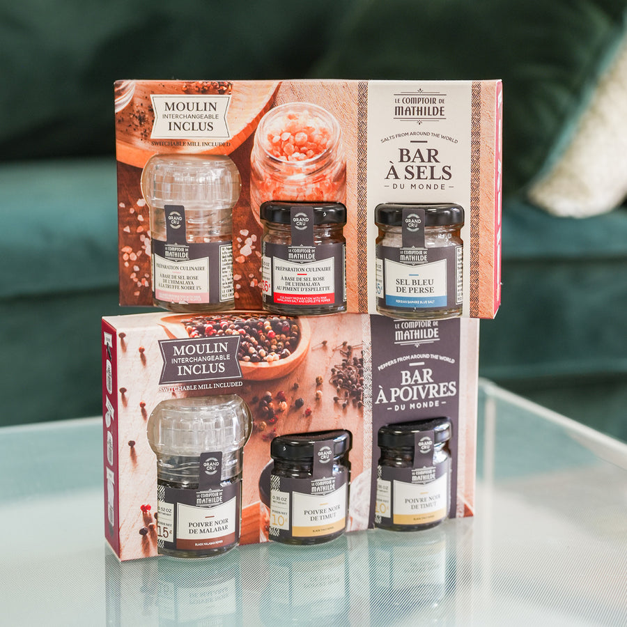 Coffret de moulin à sel et poivre avec design élégant