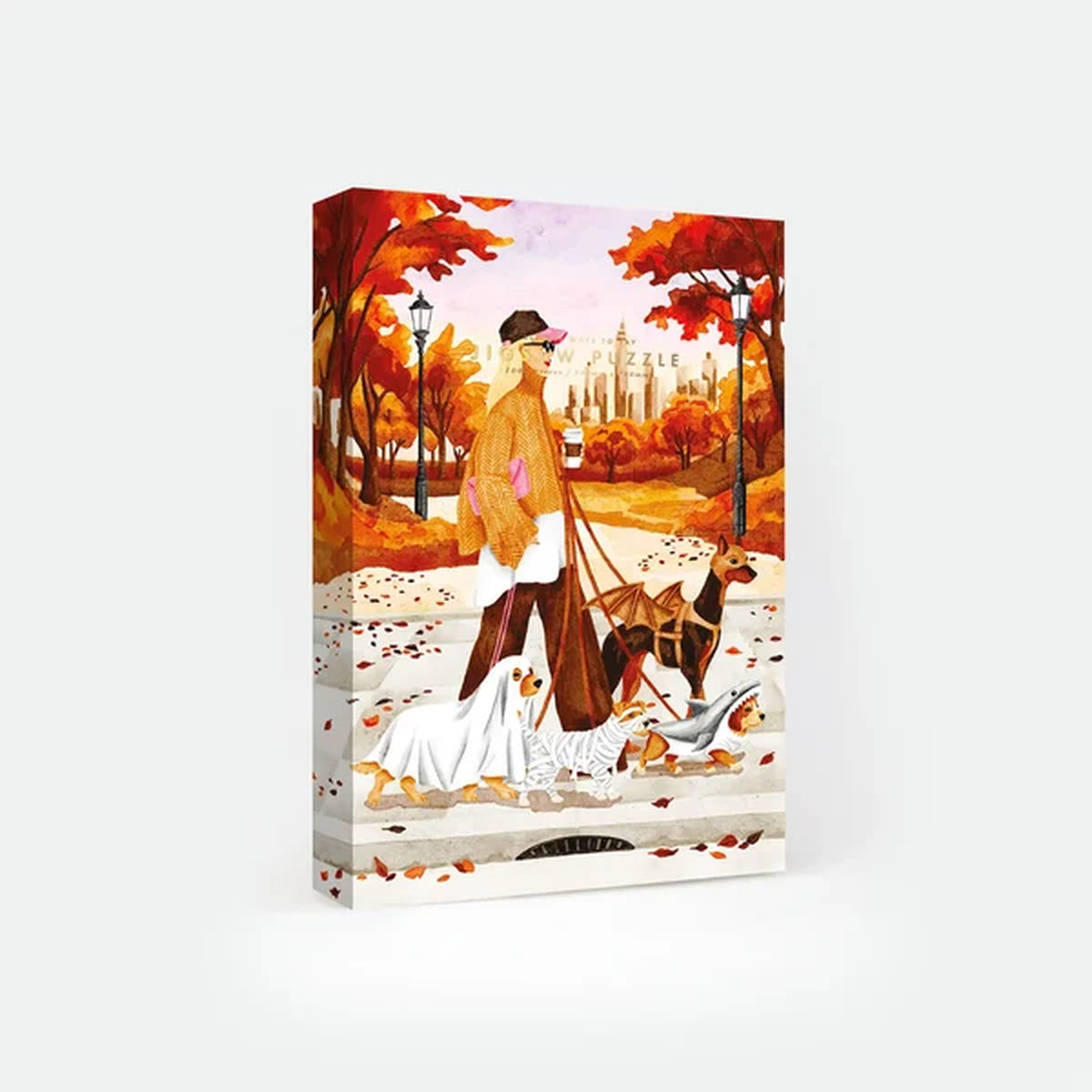 Puzzle 'October Walks' avec scène automnale colorée