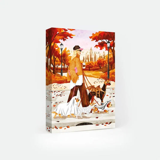 Puzzle 'October Walks' avec scène automnale colorée