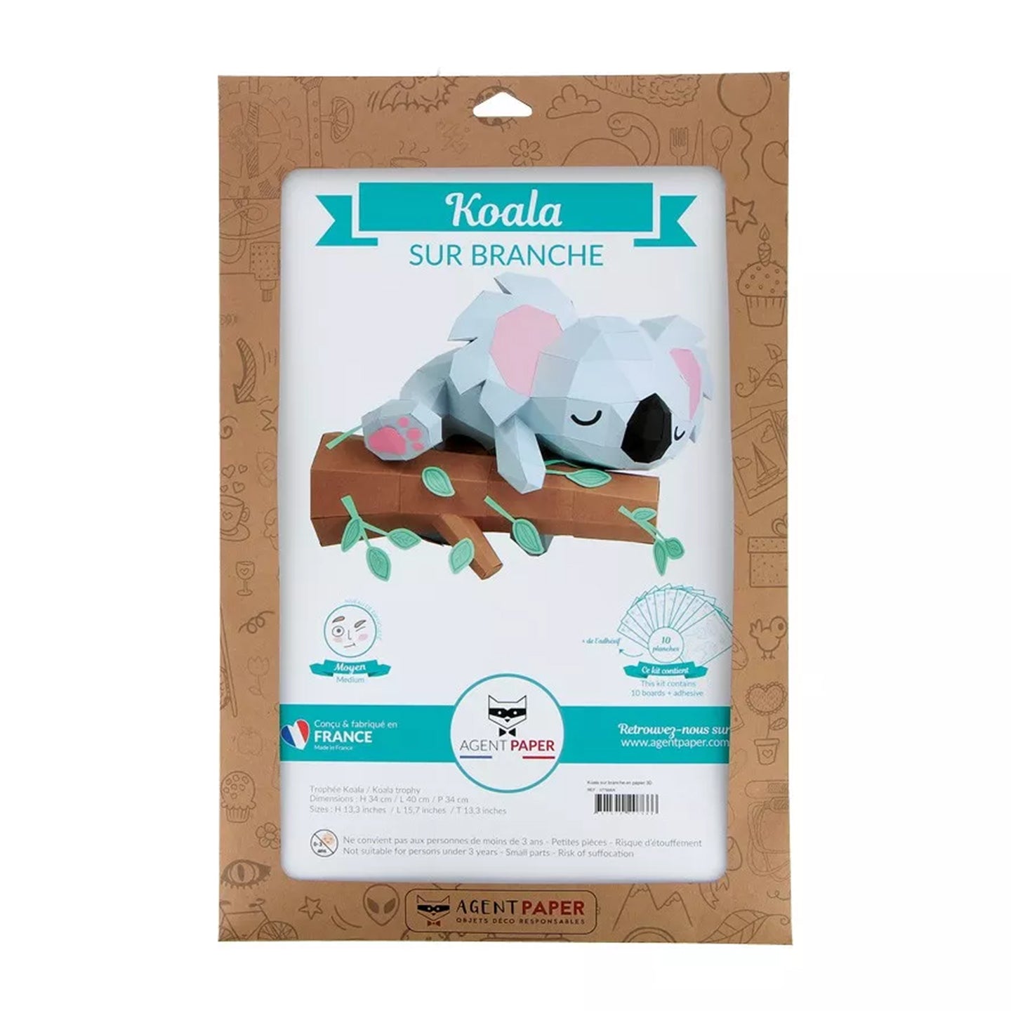 Kit papier 3d koala 2