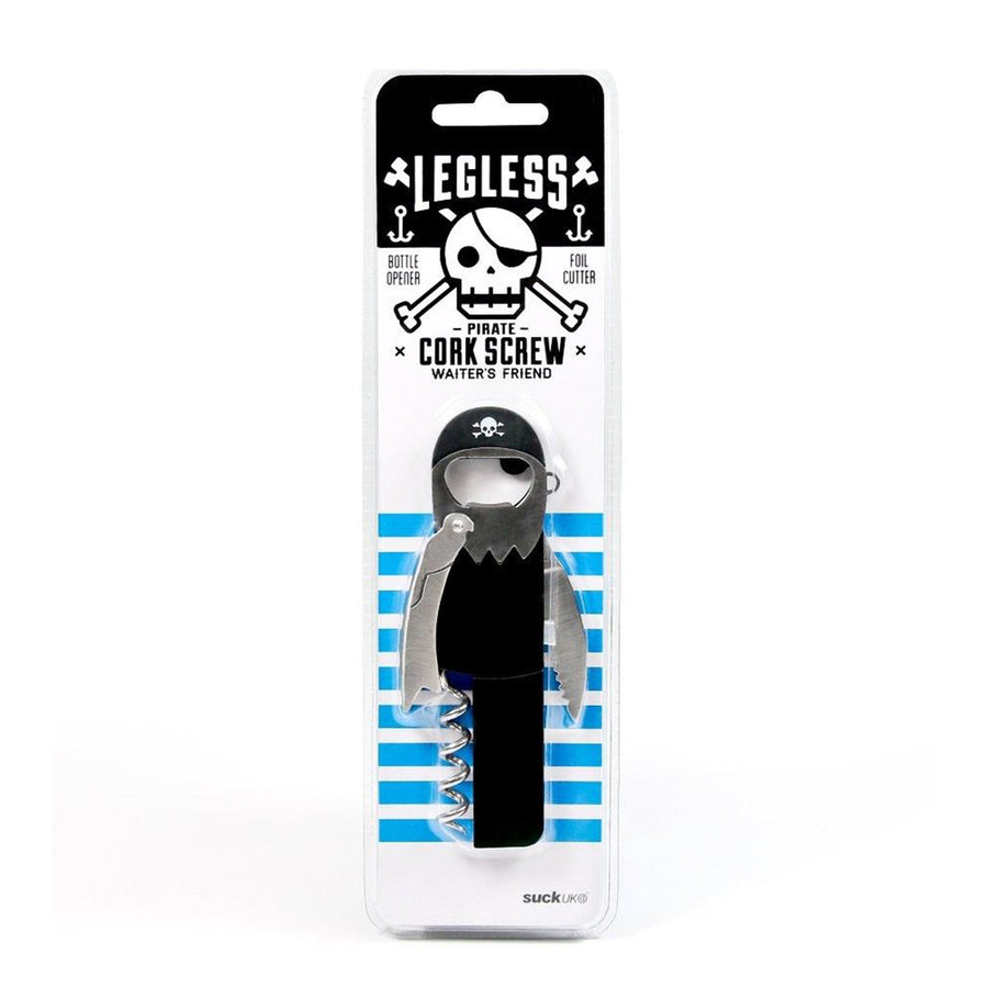 Tire-bouchon pirate avec jambe de bois et cache-œil