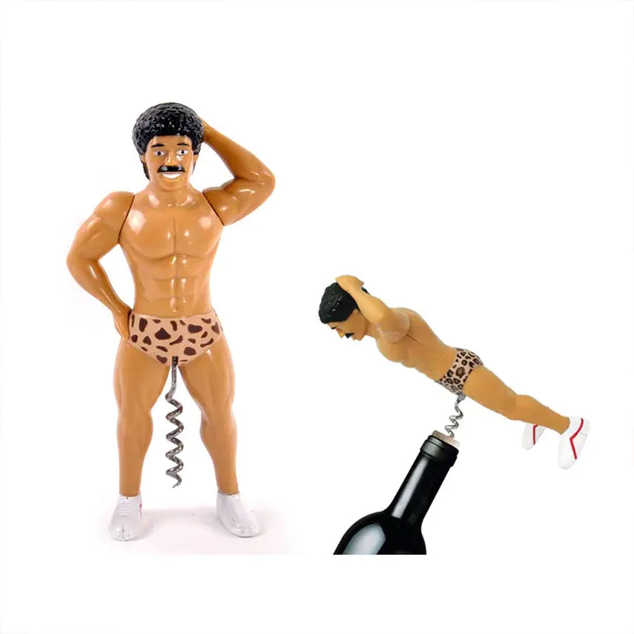 Ouvre-bouteille Moustache avec motif léopard sur le corps