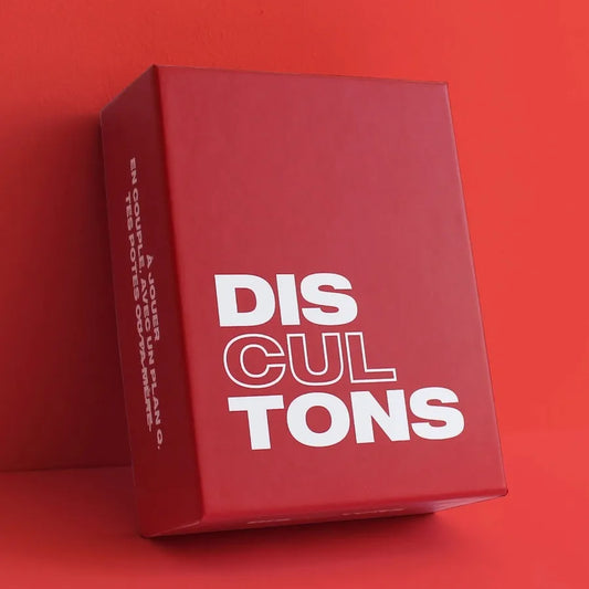 Boîte du jeu Discultons avec design coloré et moderne