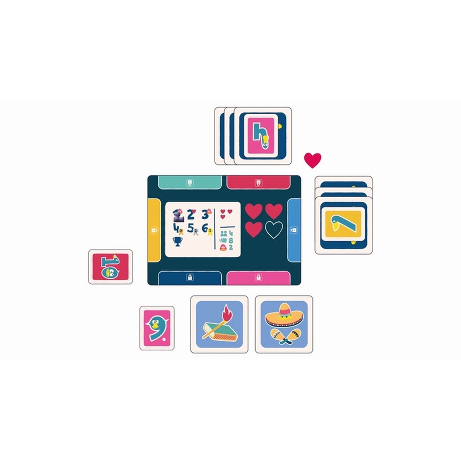 Boîte de jeu Team Quack avec illustrations colorées et dynamiques