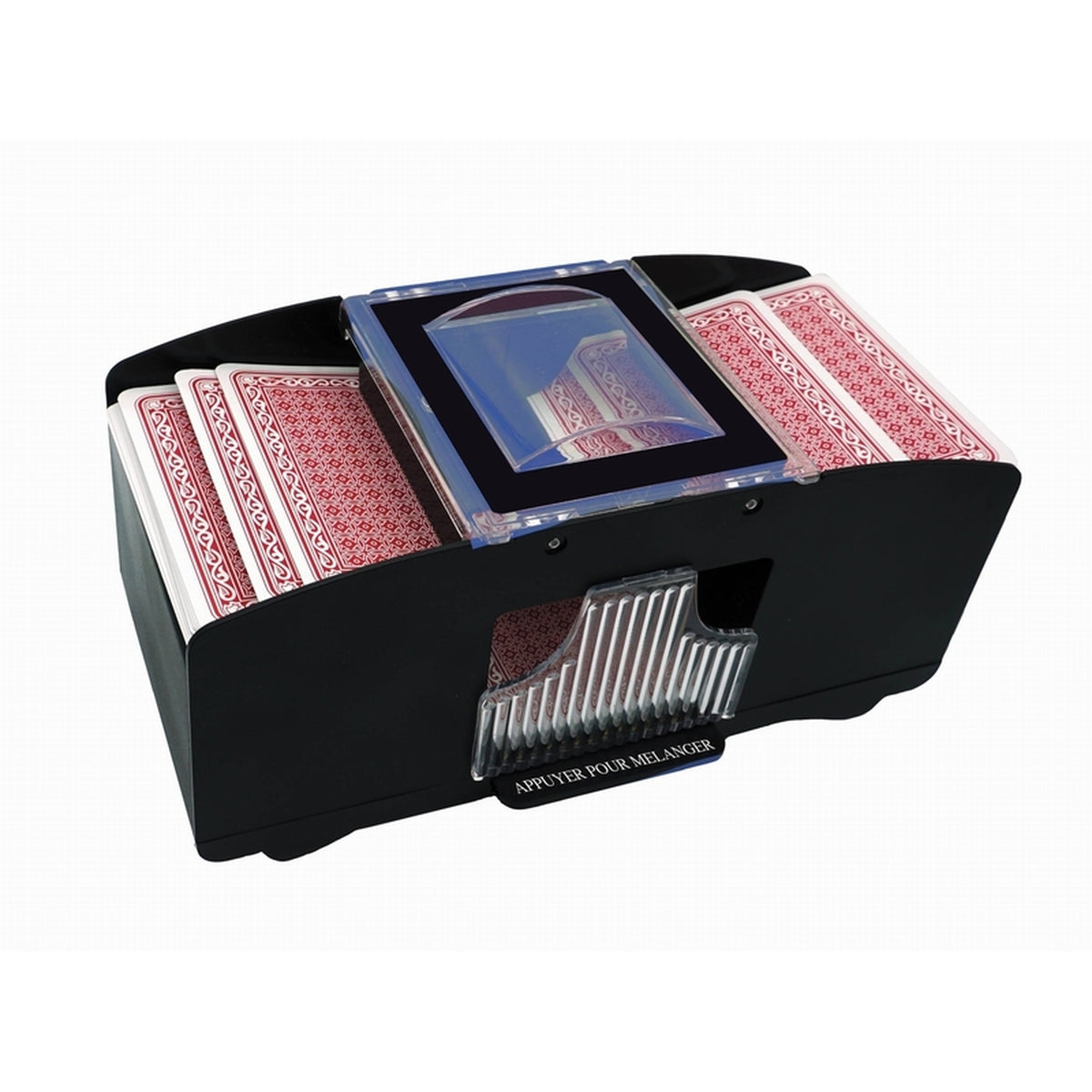 Qqmora Mélangeur automatique de cartes en bois pour 2 jeux de poker Qqmora Mélangeur automatique de cartes en bois pour 2 jeux de poker