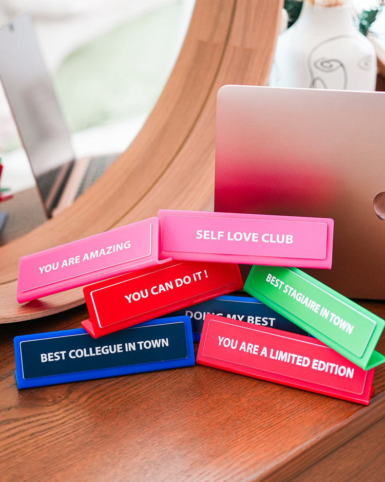 Plaque de bureau personnalisée avec un design humoristique