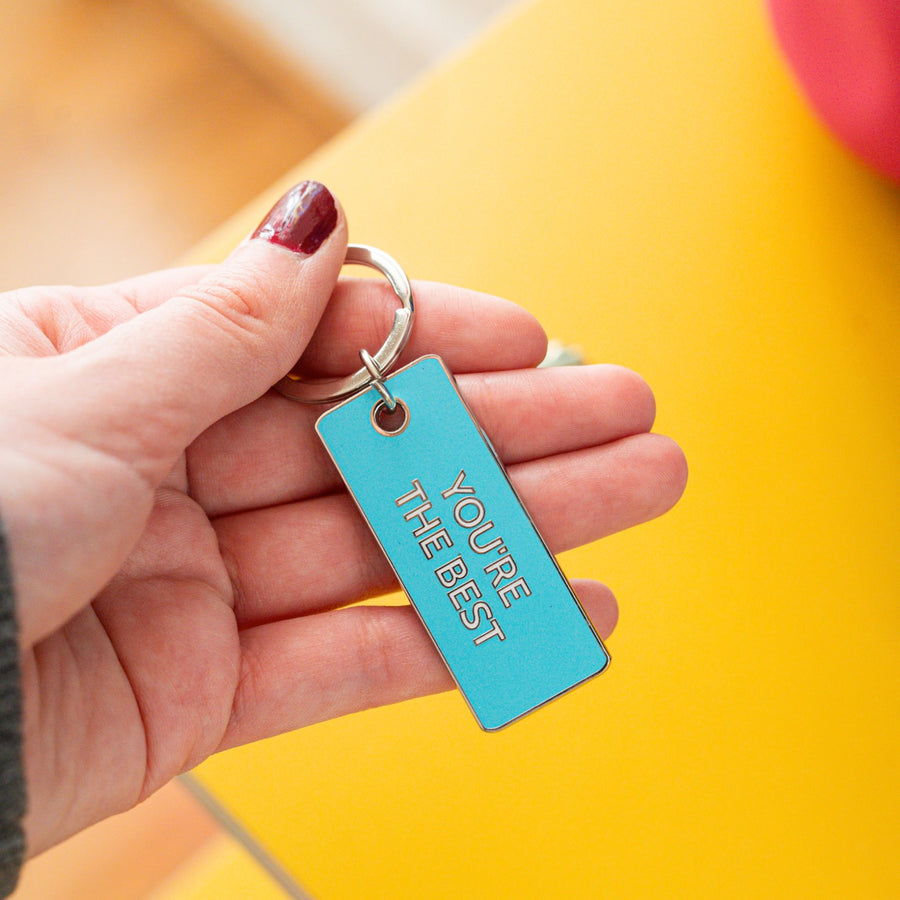 Porte-clé 'You're the Best' avec inscription en relief