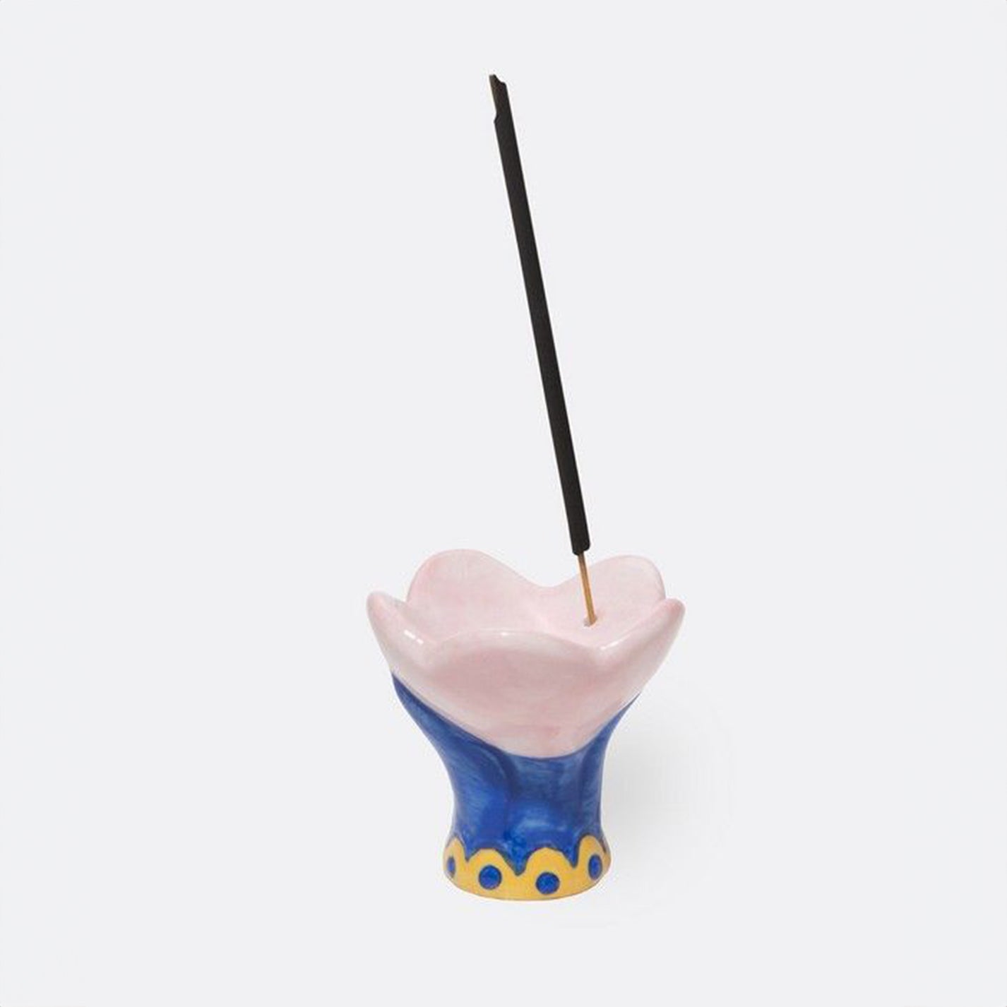 Porte-encens en forme de tulipe avec détails floraux