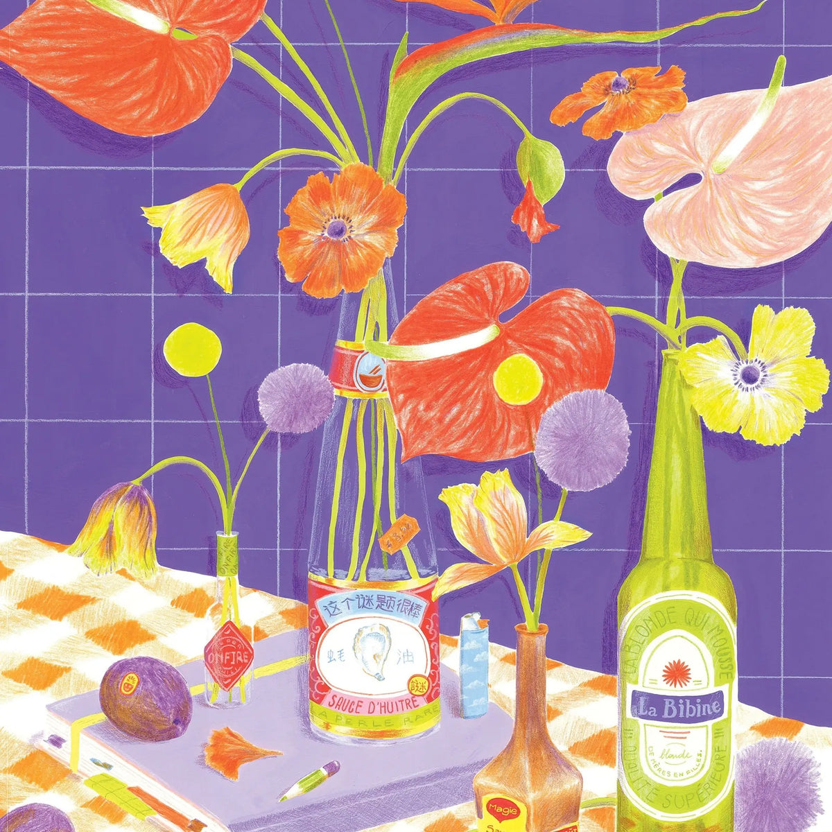 Puzzle 500 pièces avec une scène florale colorée en gros plan