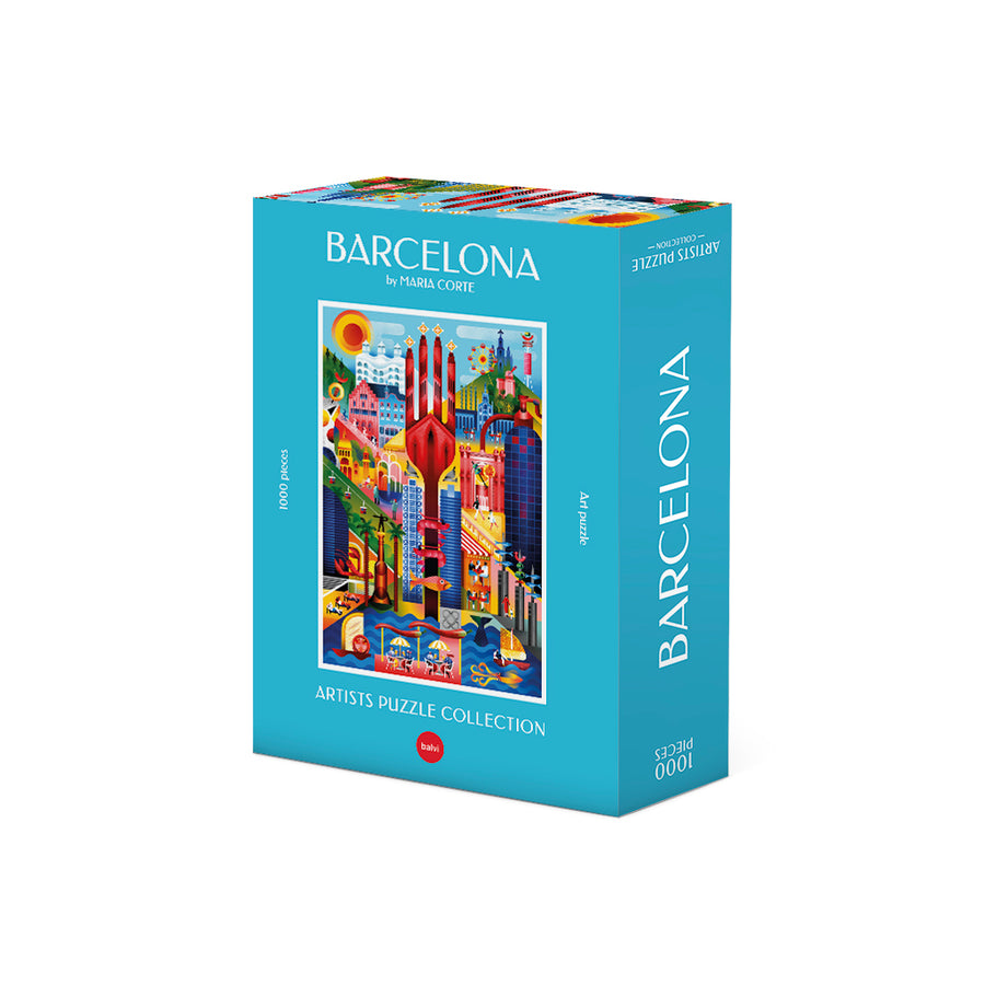 Puzzle de Barcelone avec motifs architecturaux colorés