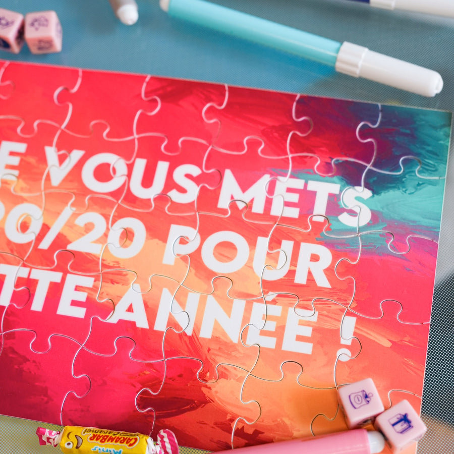 Puzzle coloré de 35 pièces avec motifs d'école