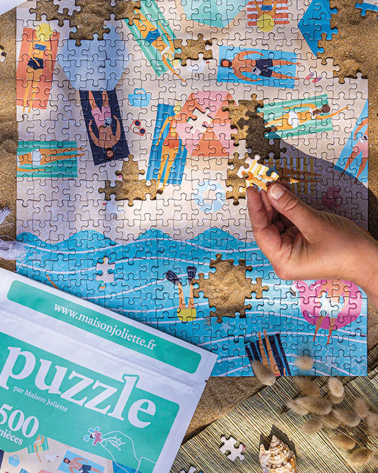 Puzzle de 500 pièces sur le thème estival, vue de près.