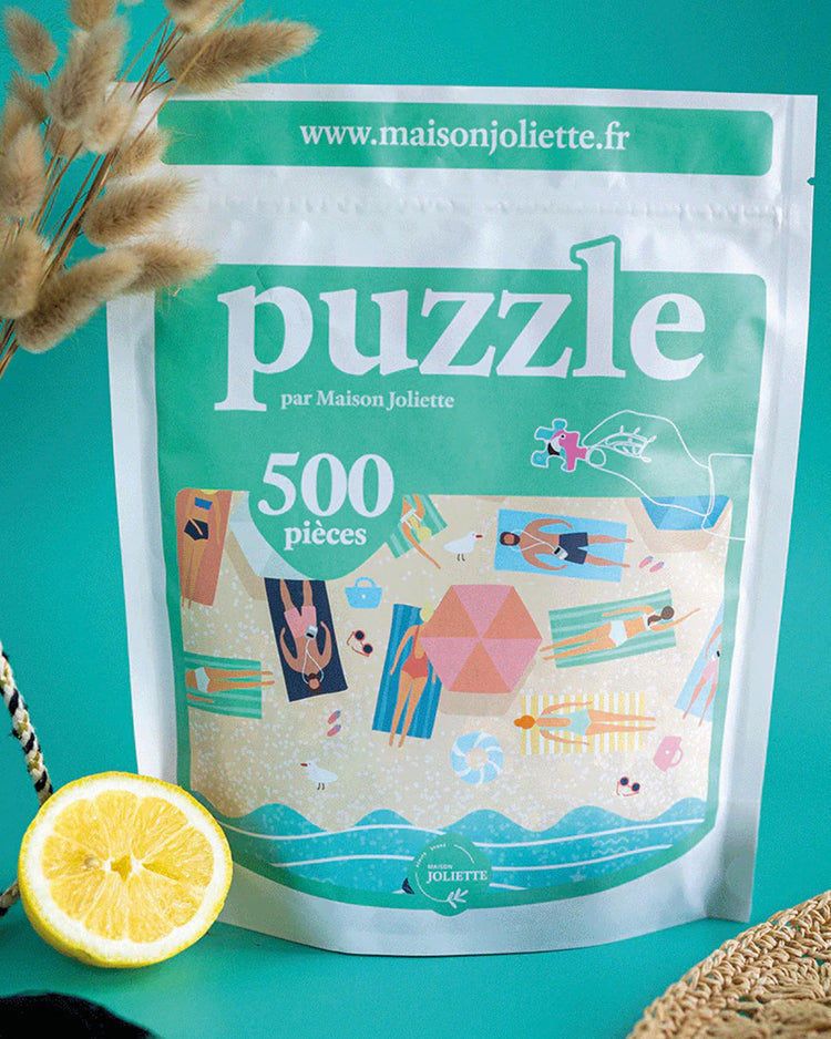 Puzzle de 500 pièces représentant une scène estivale colorée.