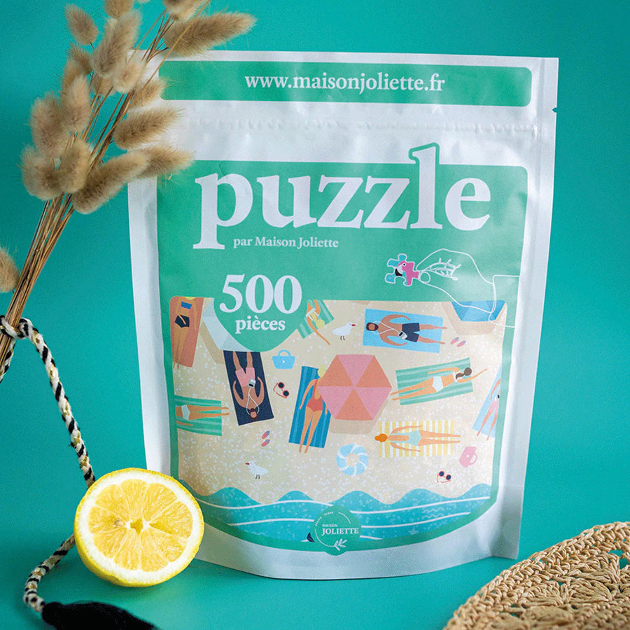 Puzzle de 500 pièces représentant une scène estivale colorée.